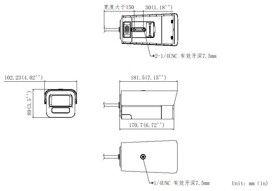 DS-2CD5A45EWDV3-IZ(S)系列产品尺寸