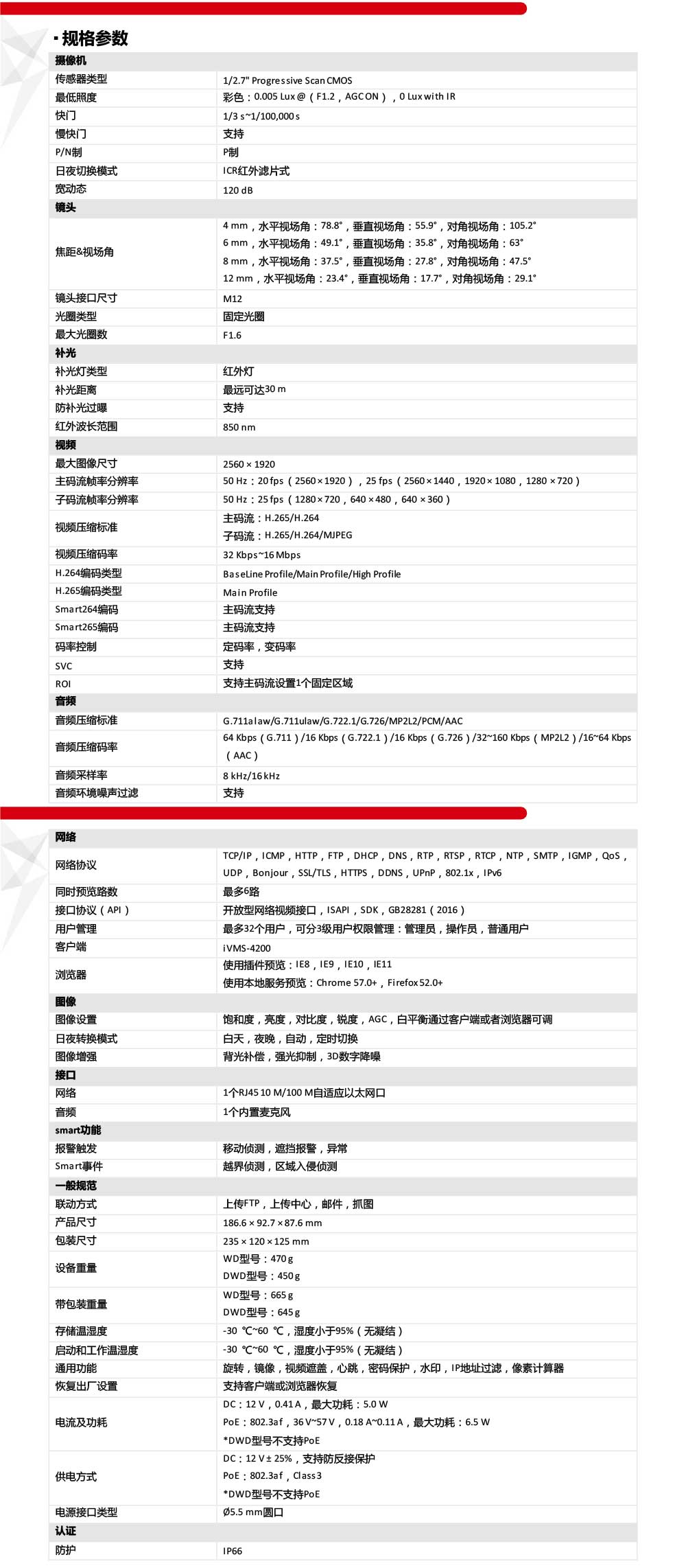 DS-2CD3T56WDV3-I3(B)产品参数