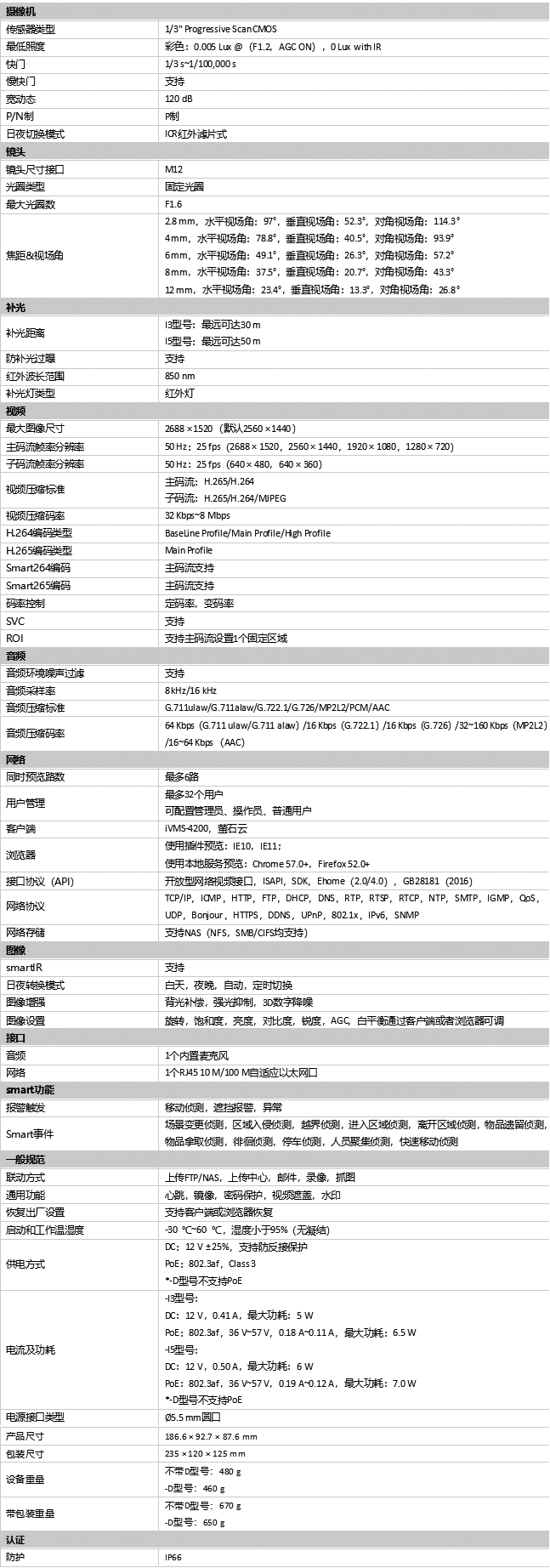 DS-2CD2T45(D)V3-I3/5技术参数